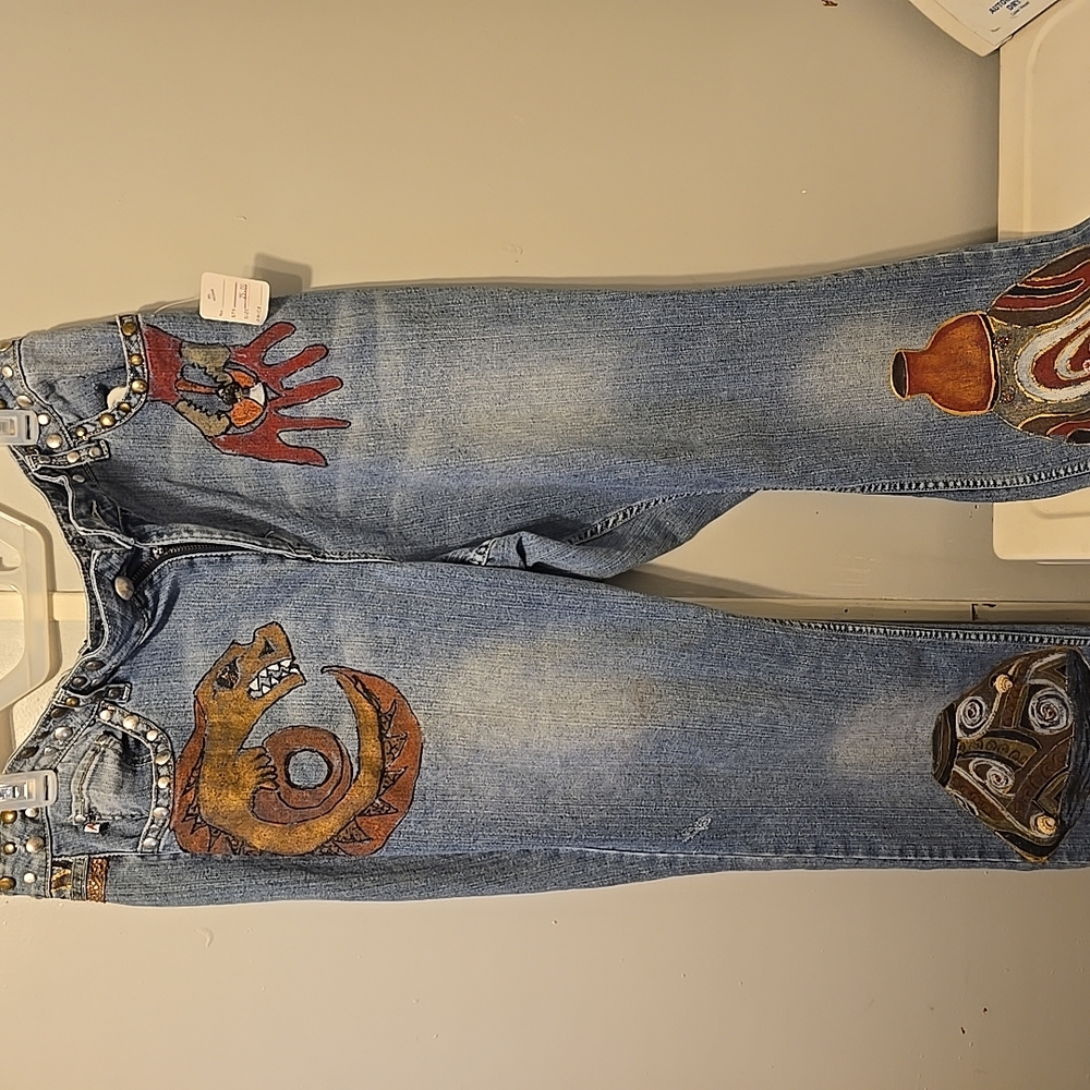 Embroidered Blue Jeans